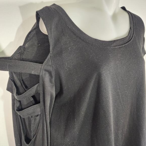 Leo Rosi Women's Gray Open Shoulder Long Sleeve Knit Top Size XL Casual Cutout - Picture 4 of 10